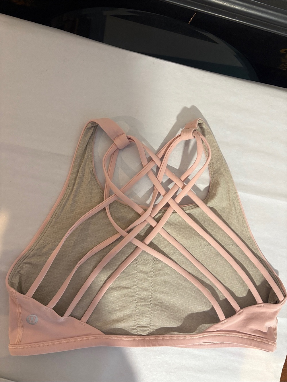 Pink Lululemon Energy Longline Bra in pink
